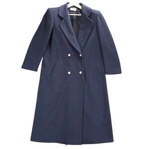 Vintage JG Hook Union Made 100% Wool Navy Blue Double Breasted Jacket Coat‎